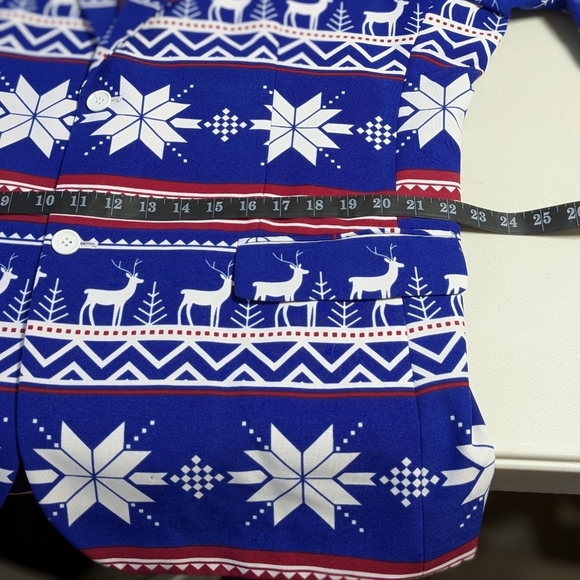 OppoSuits Christmas Holiday reindeer snowflake suit, 50 US, 41-42 waist - Picture 6 of 13
